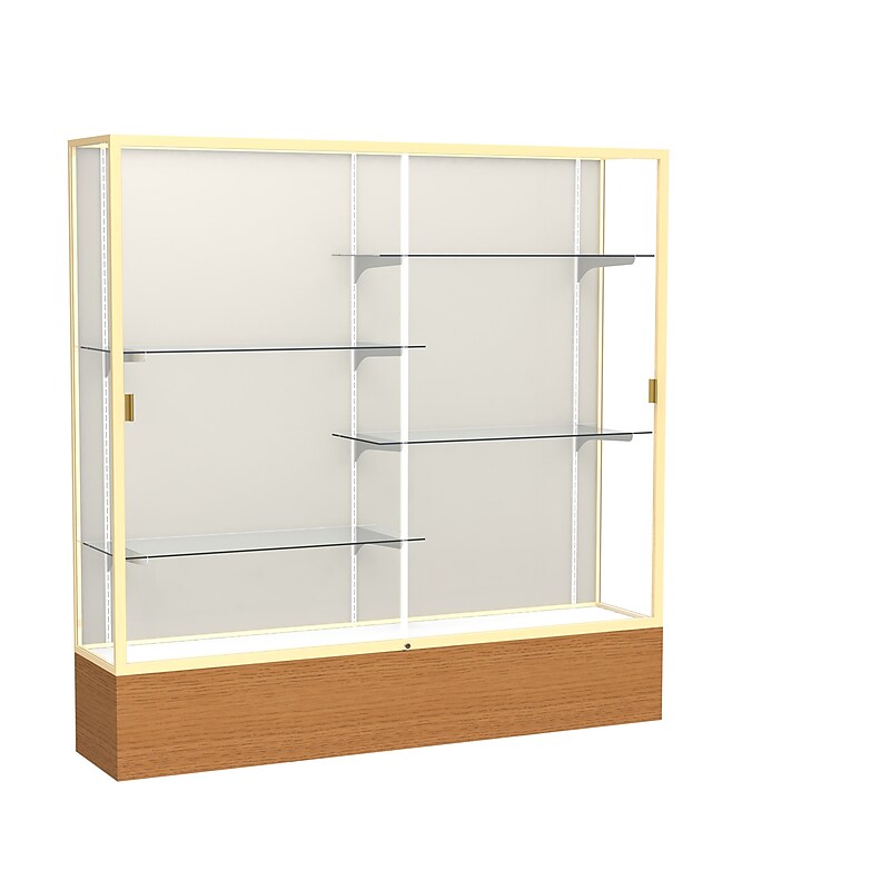 Ghent 72" x 72" Wood, Aluminum & Glass Reliant Series Case, Carmel Oak image 1