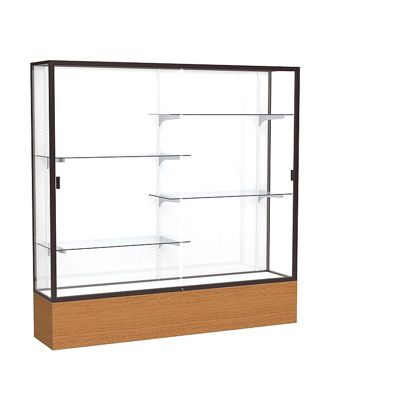 Ghent 72" x 72" Metal & Glass display case Carmel Oak image 1