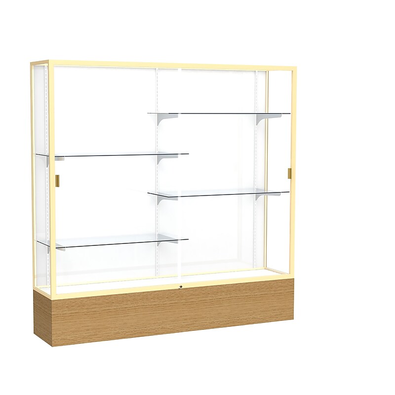 Ghent 72" x 72" Wood, Aluminum & Glass Series Case, Autumn Oak image 1