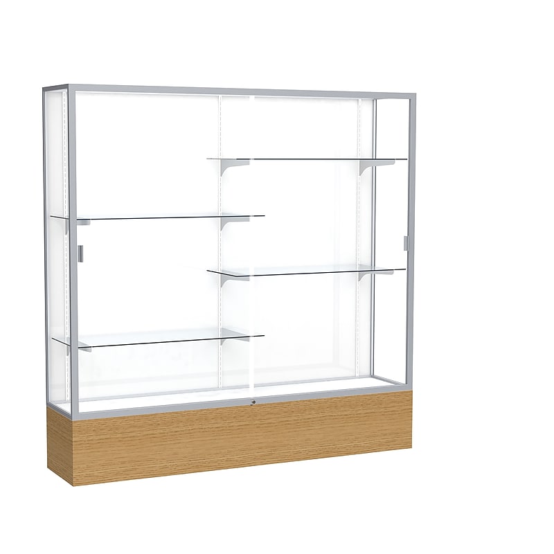 Ghent 72" x 72" Metal & Glass Display Case, Autumn Oak image 1