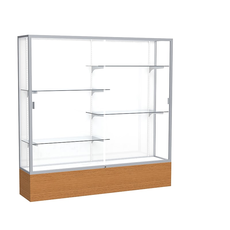 Ghent 72" x 72" Metal & Glass Display Case, Carmel Oak image 1