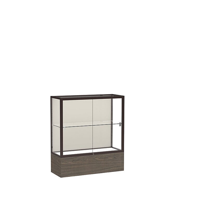 Ghent 40" x 36" Glass & Aluminum Counter Case Dark Bronze & Walnut image 1
