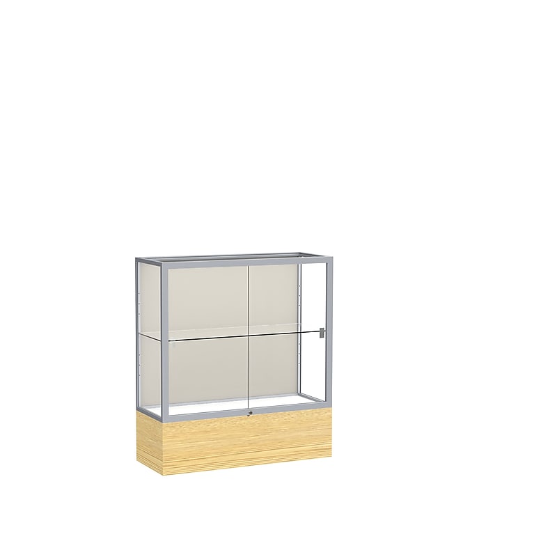 Ghent 40" x 36" Wood, Aluminum & Glass Display Case, Light Oak image 1