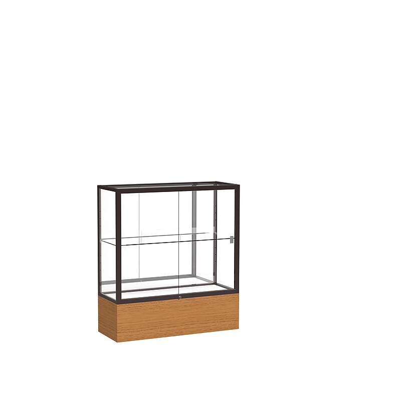 Ghent 40" x 36" Metal & Glass Display Case, Carmel Oak image 1