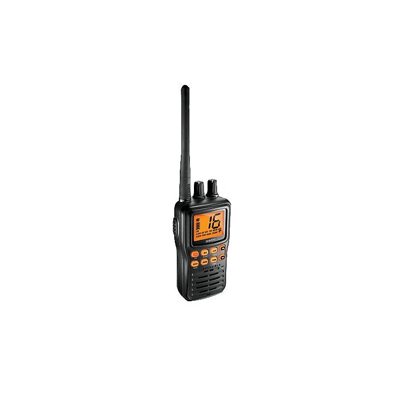 Uniden® MHS75 10 Channel Submersible Hand-Held VHF Marine Two Way Radio With Battery/Charger, Black image 1