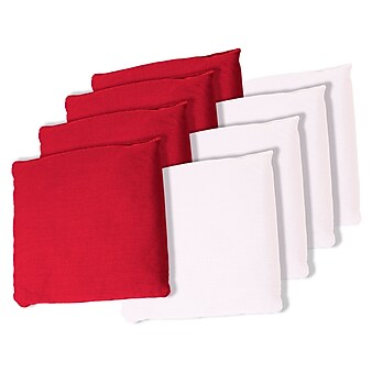 Trademark Games™ 5" x 5" Championship Cornhole Bean Bags, Red/White, 8/Set