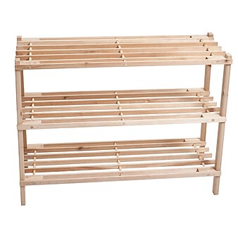 Trademark Lavish Home 3 Tier Storage Shoe Rack, Brown (83-10-3)