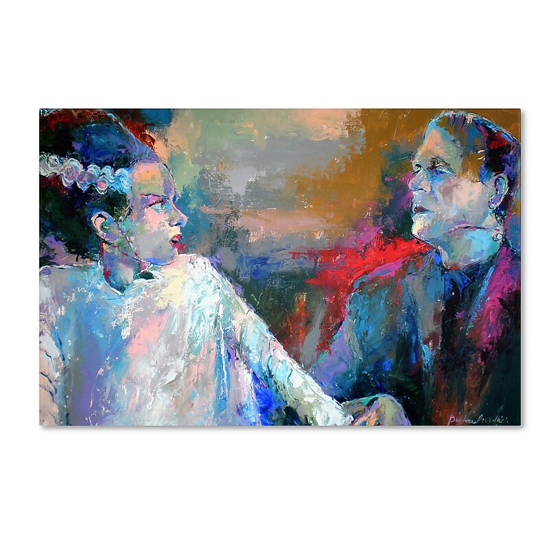 Trademark Richard Wallich "Frankenstein and His Wife" Gallery-Wrapped Canvas Art, 12" x 19" image 1