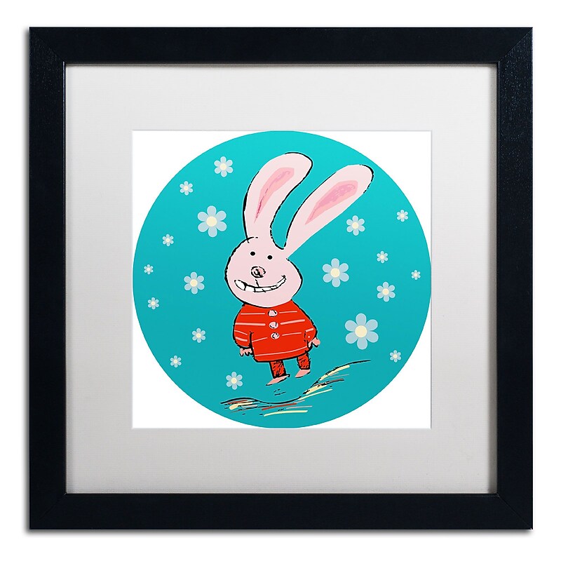 Trademark Carla Martell "Baby Bunny" Art, White Matte With Black Frame, 16" x 16" image 1