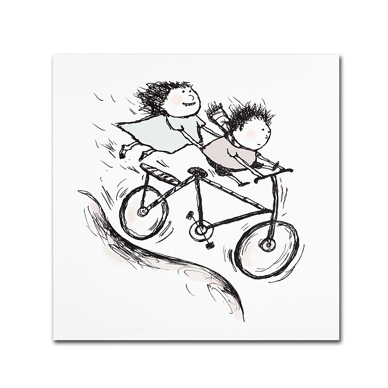 Trademark Carla Martell "Bike Kids" Gallery-Wrapped Canvas Art, 35" x 35" image 1