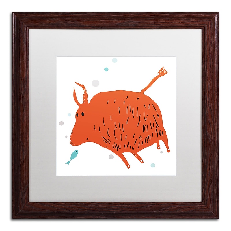 Trademark Carla Martell "Buffalo Love" Art, White Matte W/Wood Frame, 16" x 16" image 1
