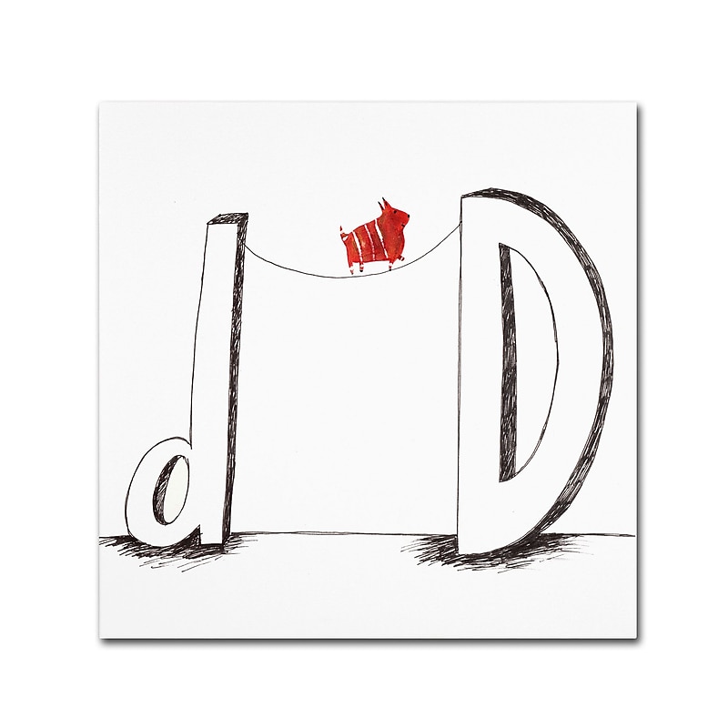 Trademark Carla Martell "D is for Dog" Gallery-Wrapped Canvas Art, 18" x 18" image 1