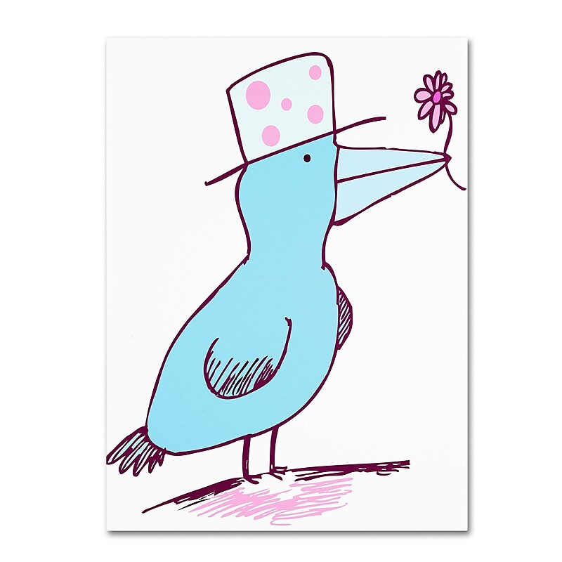 Trademark Carla Martell "Flower Bird" Gallery-Wrapped Canvas Art, 35" x 47" image 1