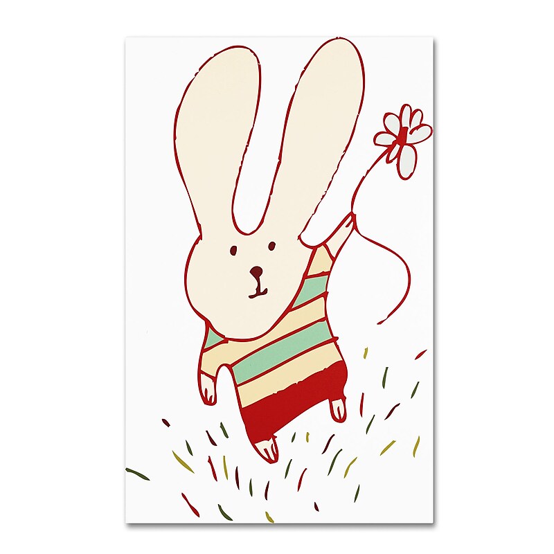 Trademark Carla Martell "Flower Bunny" Gallery-Wrapped Canvas Art, 16" x 24" image 1
