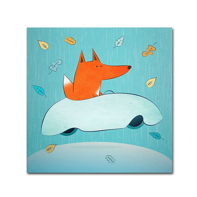 Trademark Carla Martell "Fox in Car" Gallery-Wrapped Canvas Art, 24" x 24" image 1