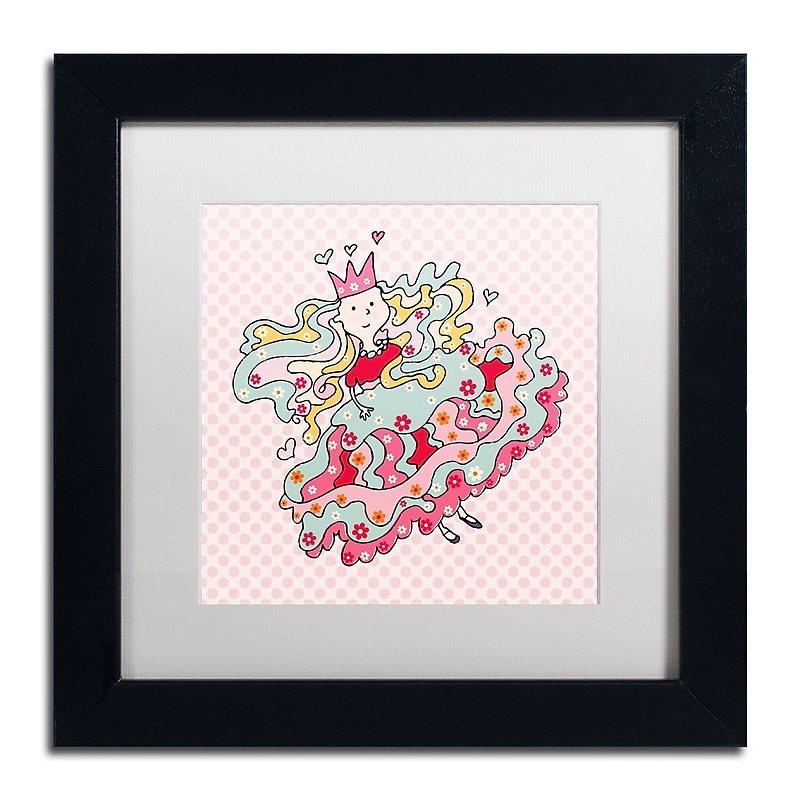 Trademark Carla Martell "Little Flower Princess" Art, White Matte W/Black Frame, 11" x 11" image 1