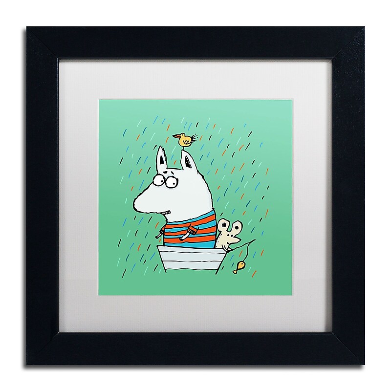 Trademark Carla Martell "Lost at Sea" Art, White Matte W/Black Frame, 11" x 11" image 1