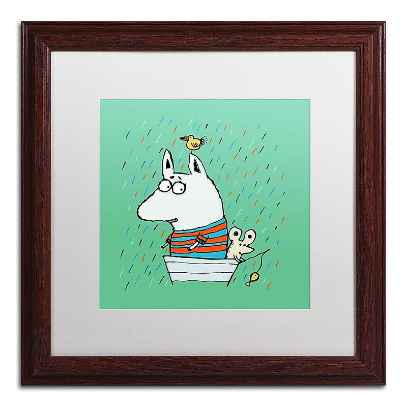 Trademark Carla Martell "Lost at Sea" Art, White Matte W/Wood Frame, 16" x 16" image 1