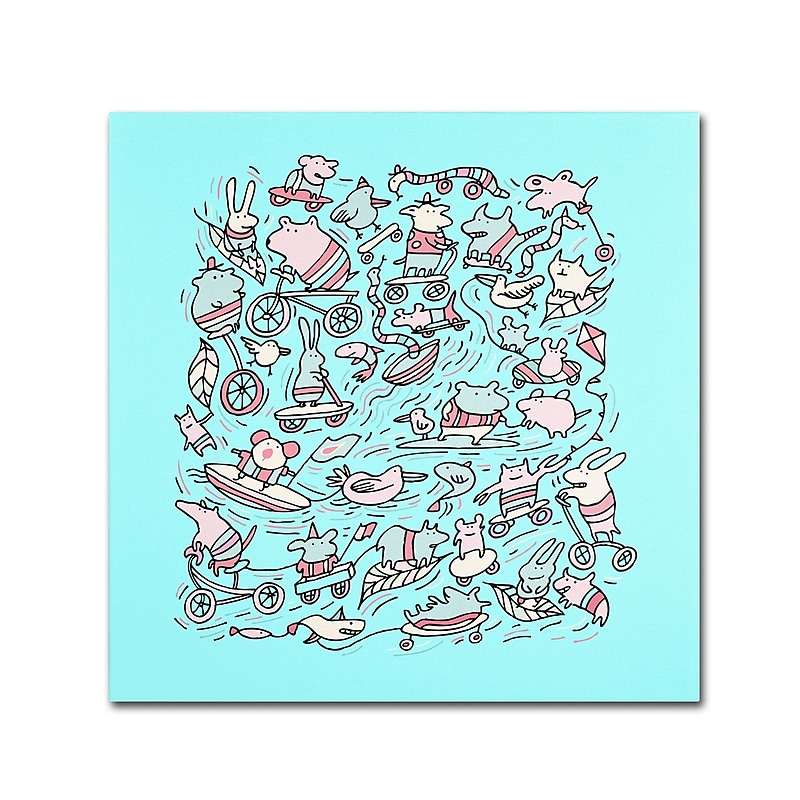 Trademark Carla Martell "Lovely Little Animals" Gallery-Wrapped Canvas Art, 18" x 18" image 1