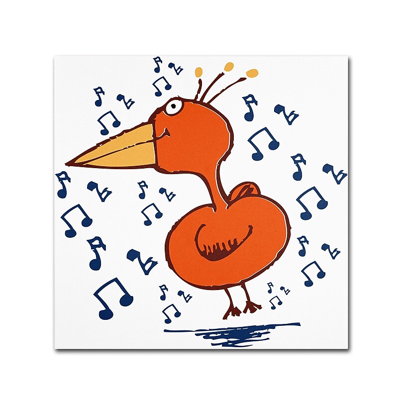 Trademark Carla Martell "Music Bird" Gallery-Wrapped Canvas Art, 24" x 24" image 1
