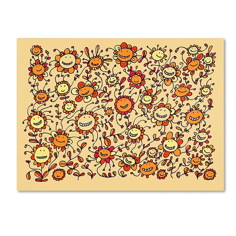 Trademark Carla Martell "Smiling Sunflowers" Gallery-Wrapped Canvas Art, 24" x 32" image 1