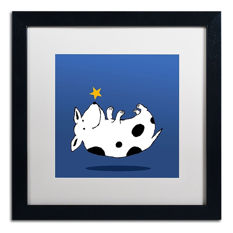 Trademark Carla Martell "Star Dog" Art, White Matte W/Black Frame, 16" x 16" image 1