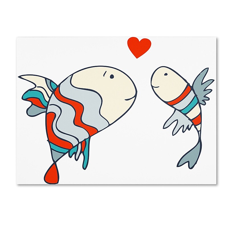 Trademark Carla Martell "Two Little Fish" Gallery-Wrapped Canvas Art, 14" x 19" image 1