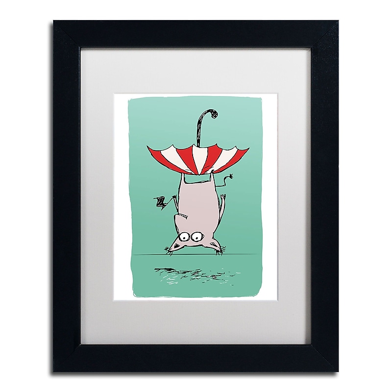 Trademark Carla Martell "Upside Down Animal" Art, White Matte W/Black Frame, 11" x 14" image 1