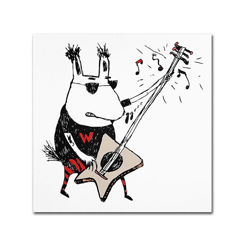 Trademark Carla Martell "Wild Guitar Wolf" Gallery-Wrapped Canvas Art, 24" x 24" image 1