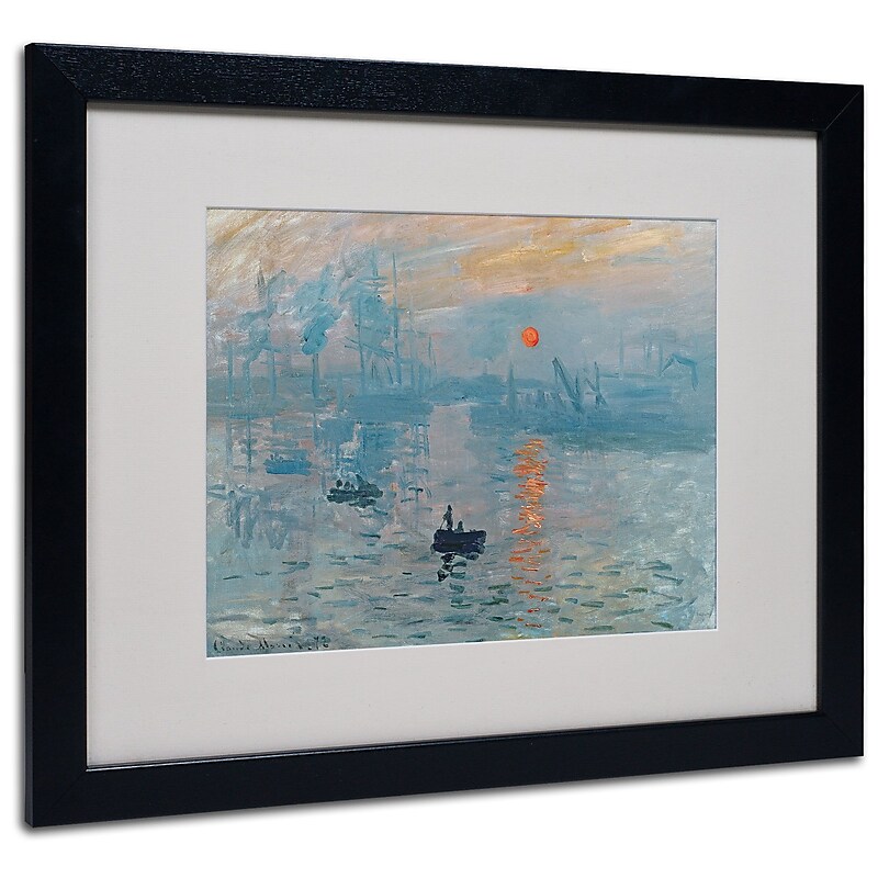 Trademark Claude Monet "Impression Sunrise" Art, White Matte With Black Frame, 16" x 20" image 1