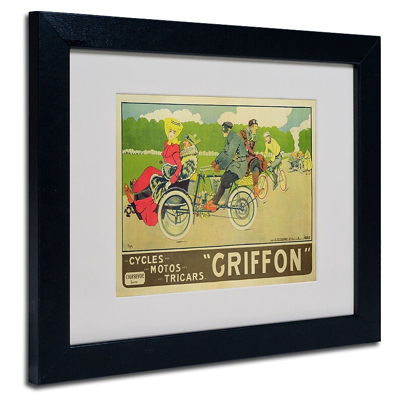 Trademark Walter Thor "Griffon Cycles & Motors" Art, White Matte W/Black Frame, 11" x 14" image 1