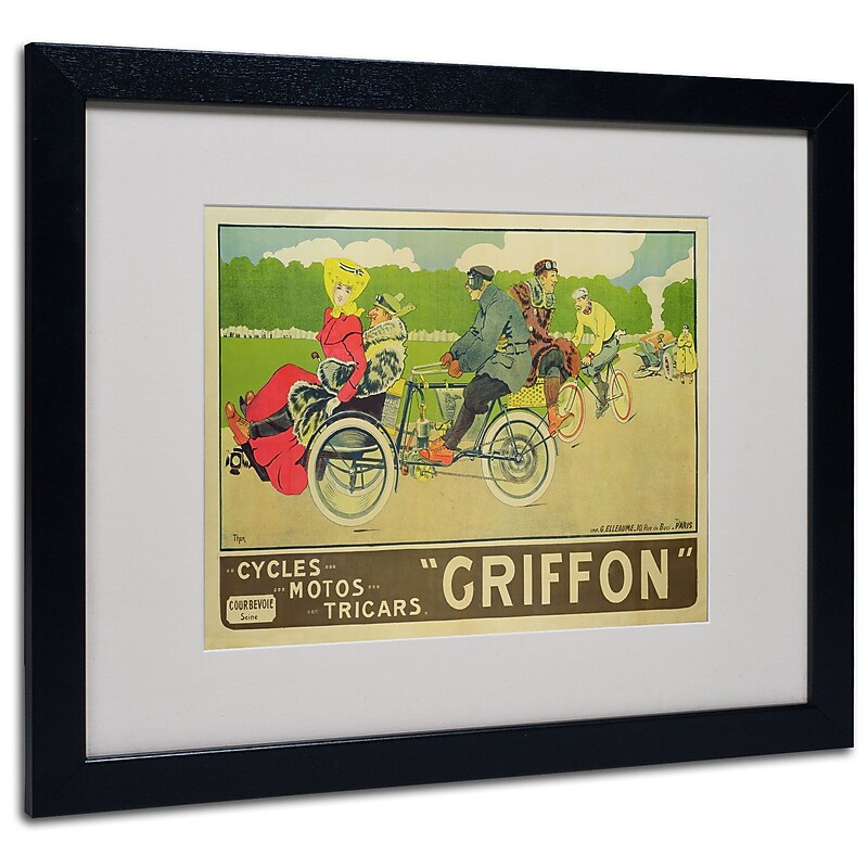 Trademark Walter Thor "Griffon Cycles & Motors" Art, White Matte W/Black Frame, 16" x 20" image 1