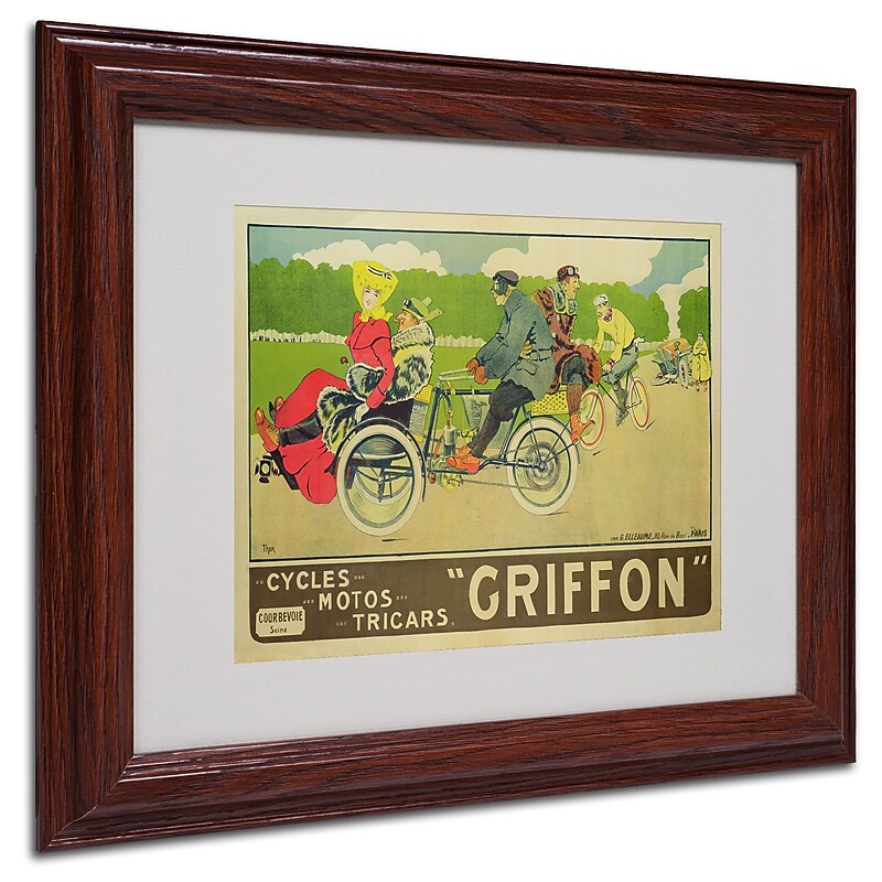 Trademark Walter Thor "Griffon Cycles & Motors" Art, White Matte W/Wood Frame, 11" x 14" image 1