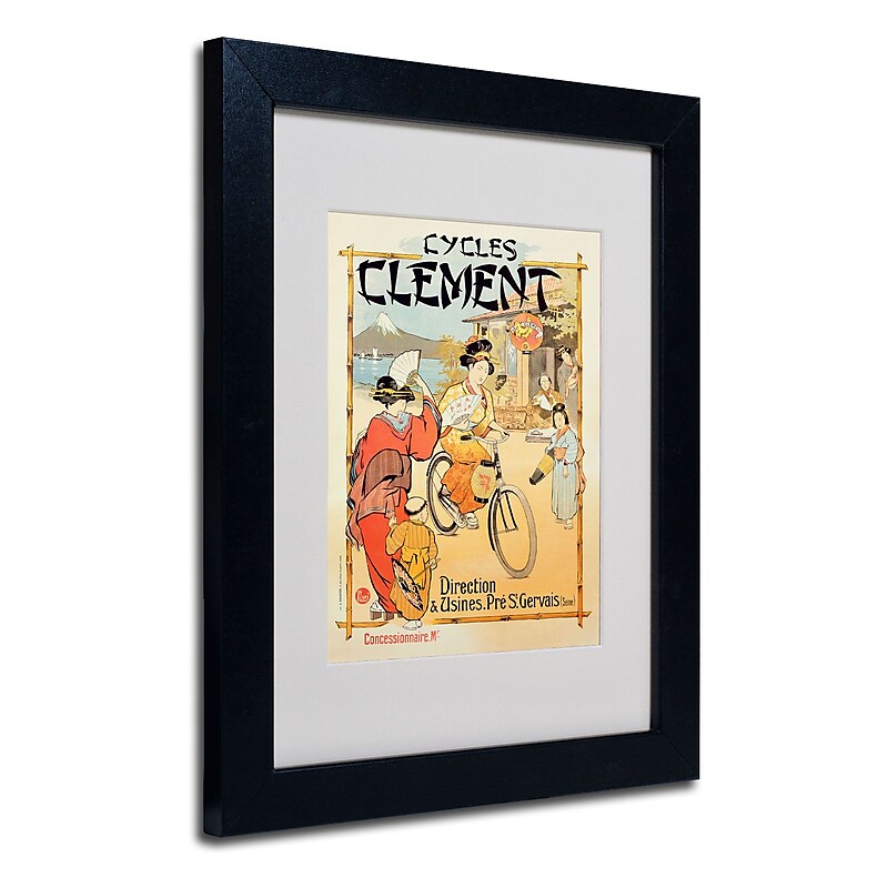 Trademark "Cycles Clement" Art, White Matte W/ Black Frame, 11" x 14" image 1
