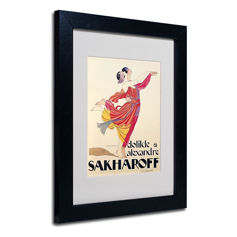 Trademark George Barbier "Clotilde and Alexandre" Art, White Matte W/Black Frame, 11" x 14" image 1