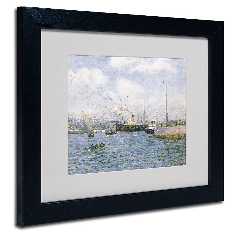 Trademark Maxime Maufra "Departure from Havre 1905" Art, White Matte W/Black Frame, 11" x 14" image 1