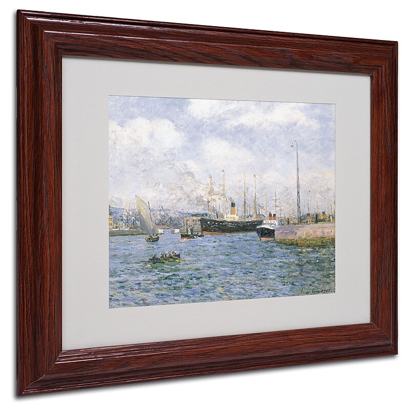 Trademark Maxime Maufra "Departure from Havre 1905" Art, White Matte W/Wood Frame, 11" x 14" image 1