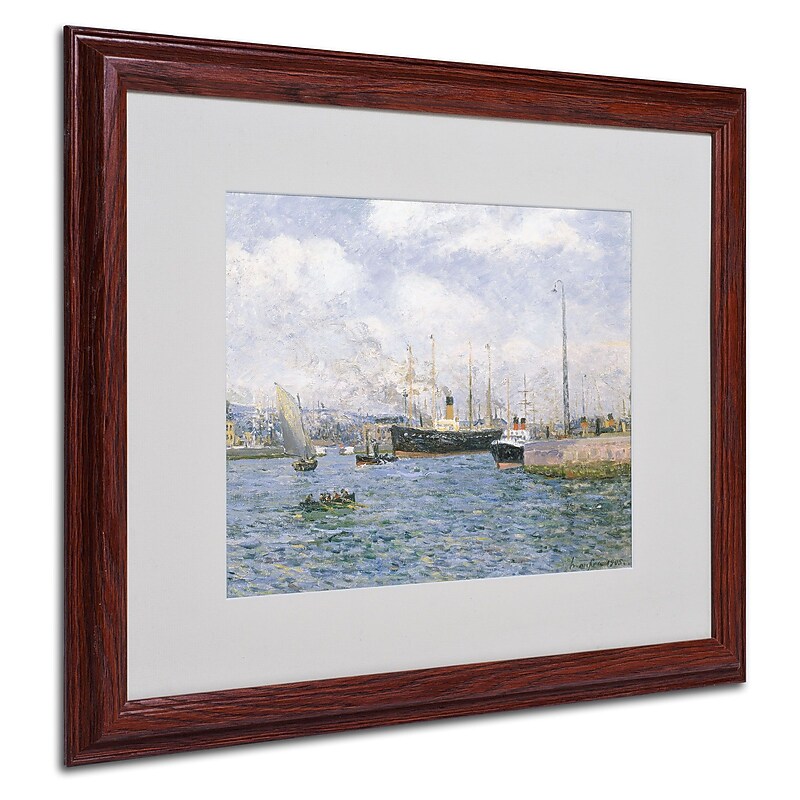 Trademark Maxime Maufra "Departure from Havre 1905" Art, White Matte W/Wood Frame, 16" x 20" image 1