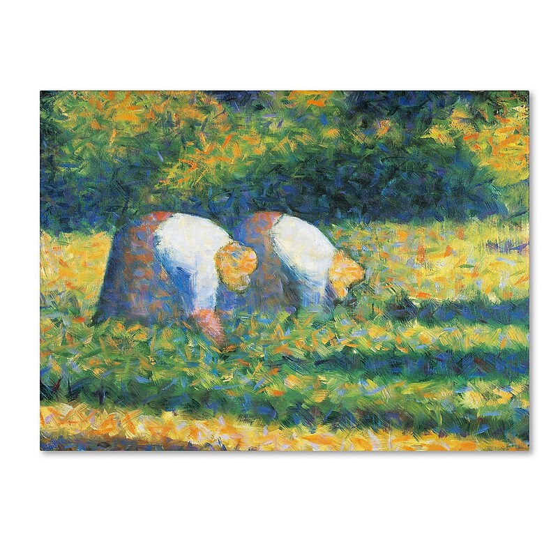 Trademark Georges Seurat "Farmers at Work 1882" Gallery-Wrapped Canvas Art, 35" x 47" image 1