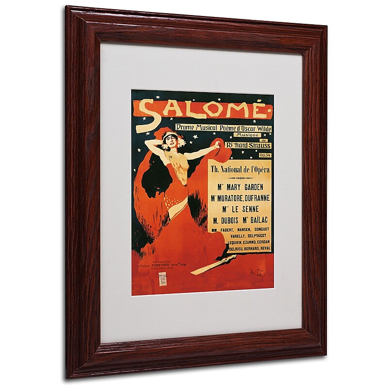 Trademark Richard Strauss "Poster of Opera Salome" Art, White Matte W/Wood Frame, 11" x 14" image 1