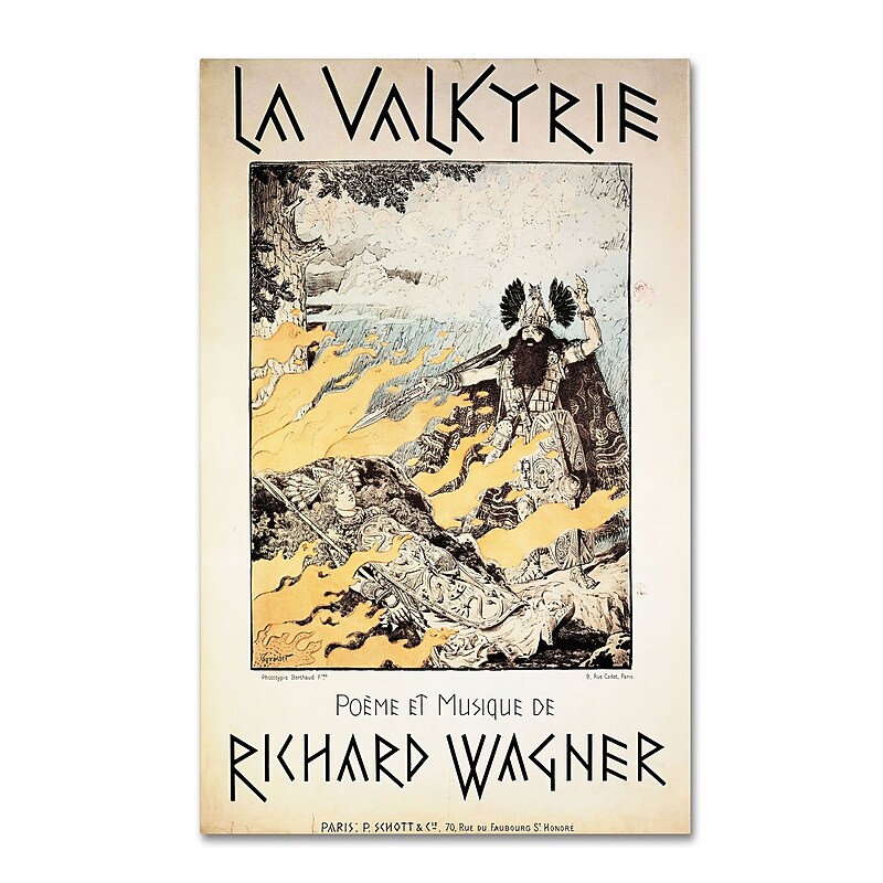 Trademark Richard Wagner "Poster of the Valkyrie" Gallery-Wrapped Canvas Art, 12" x 19" image 1