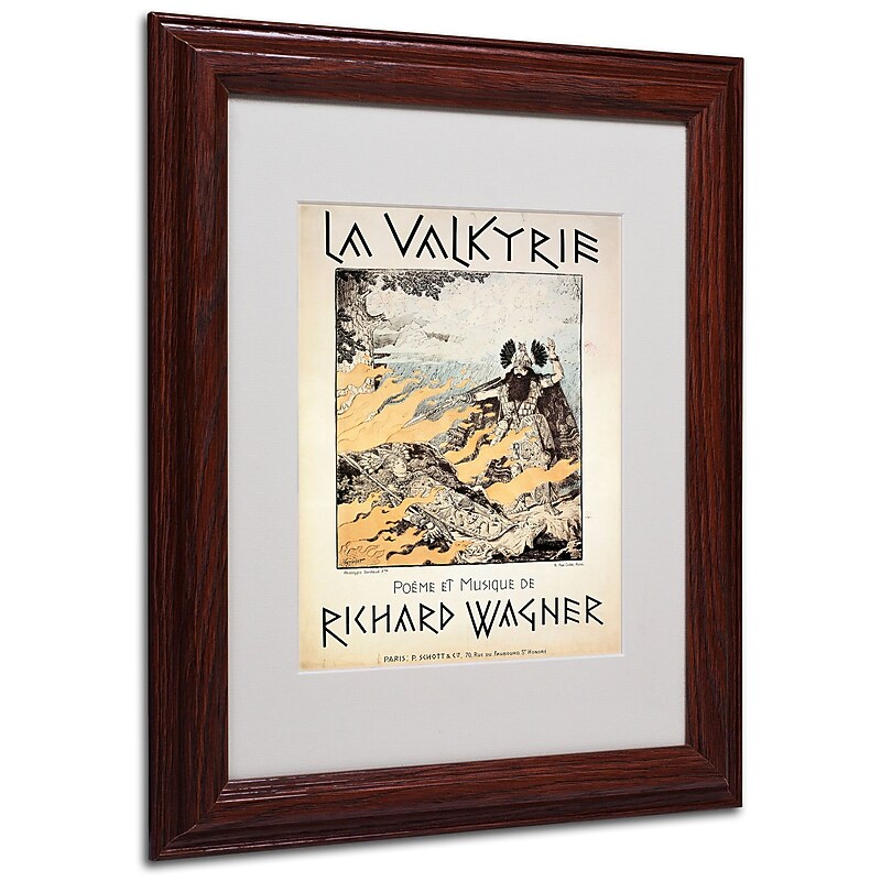 Trademark Richard Wagner "Poster of the Valkyrie" Art, White Matte With Wood Frame, 11" x 14" image 1