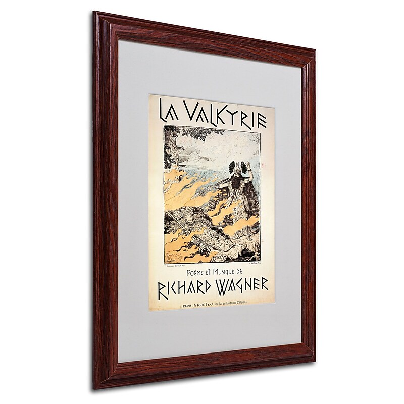 Trademark Richard Wagner "Poster of the Valkyrie" Art, White Matte With Wood Frame, 16" x 20" image 1