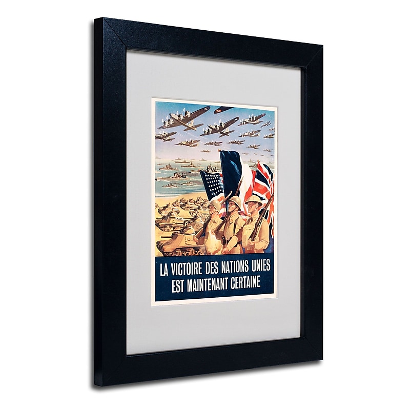 Trademark "Propaganda Poster from World War II" Art, White Matte W/Black Frame, 11" x 14" image 1