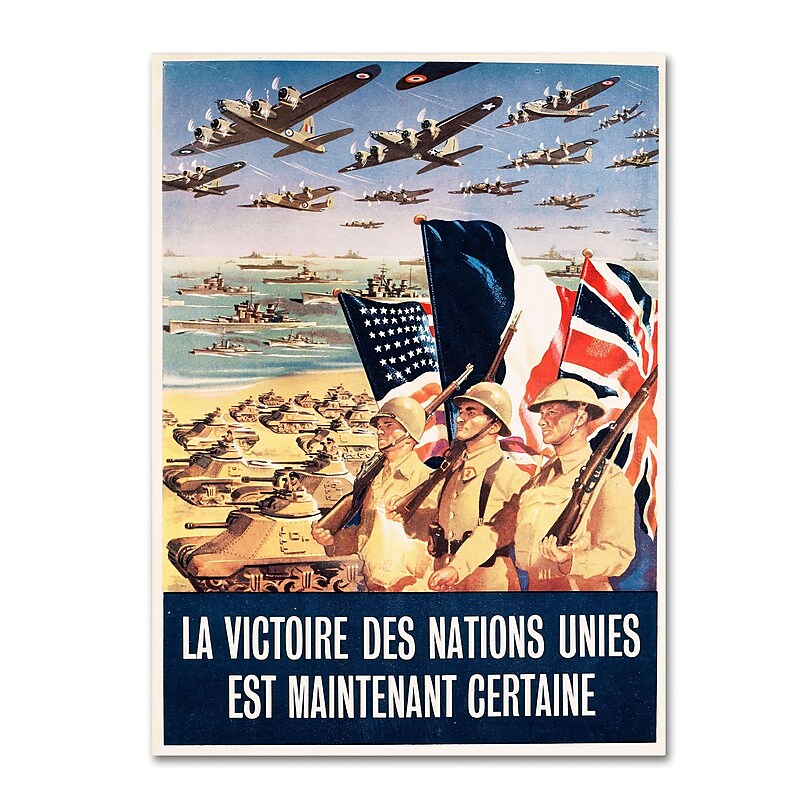 Trademark "French Propaganda Poster from World.." Gallery-Wrapped Canvas Art, 35" x 47" image 1