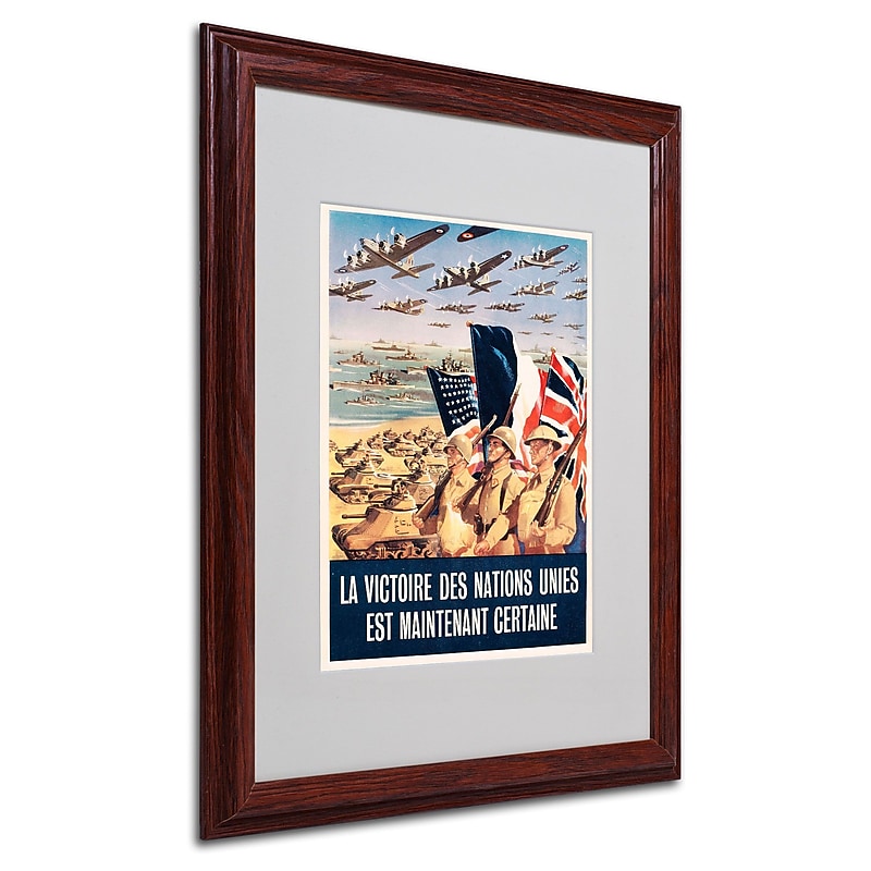 Trademark "Propaganda Poster from World War II" Art, White Matte W/Wood Frame, 16" x 20" image 1