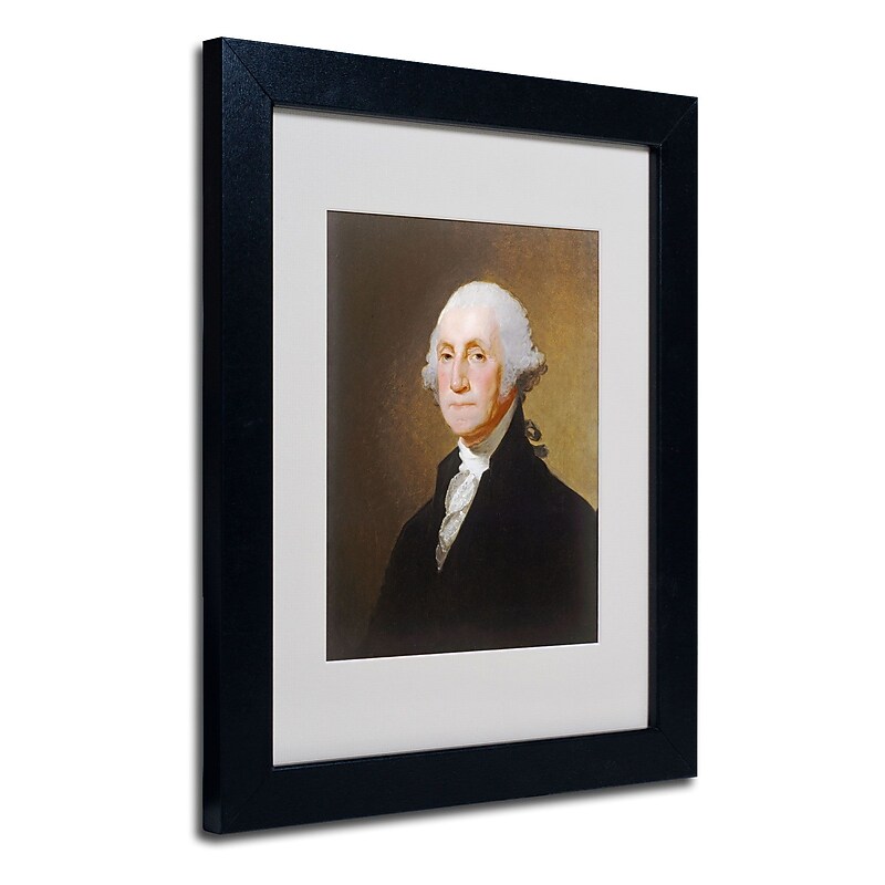 Trademark Gilbert Stuart "George Washington 1821" Art, White Matte W/Black Frame, 11" x 14" image 1
