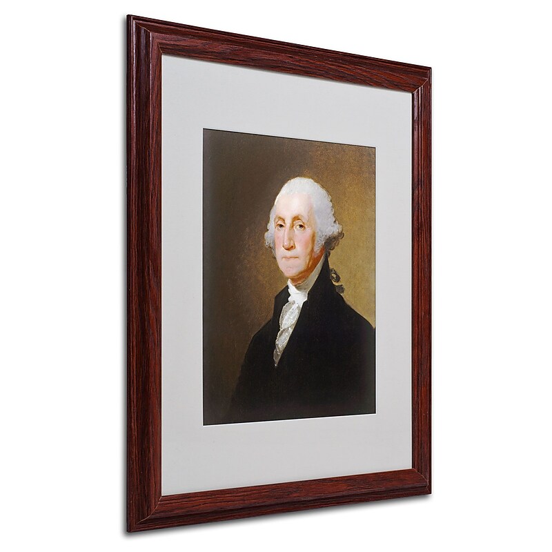 Trademark Gilbert Stuart "George Washington 1821" Art, White Matte W/Wood Frame, 16" x 20" image 1