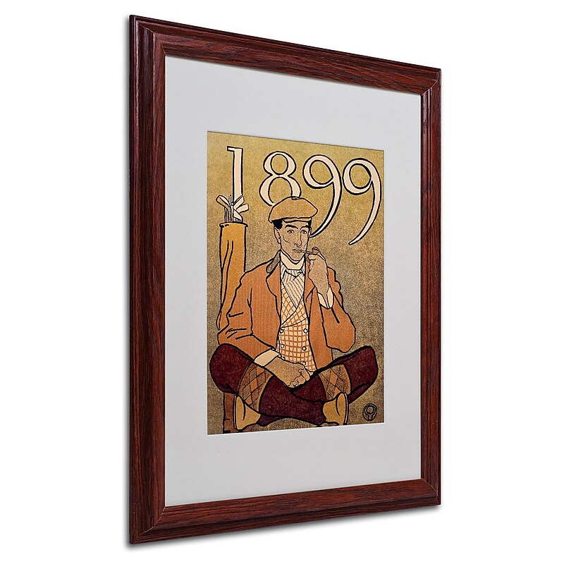 Trademark Edward Penfield "Golf Calendar 1899" Art, White Matte With wood Frame, 16" x 20" image 1