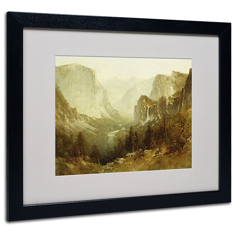 Trademark Thomas Hill "Hunting In Yosemite 1890" Art, White Matte W/Black Frame, 16" x 20" image 1
